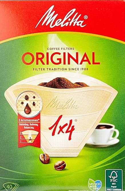 ميليتا 1*4 فلتر قهوه 40 فلتر - Melitta 1x4 Coffee Filter 40s