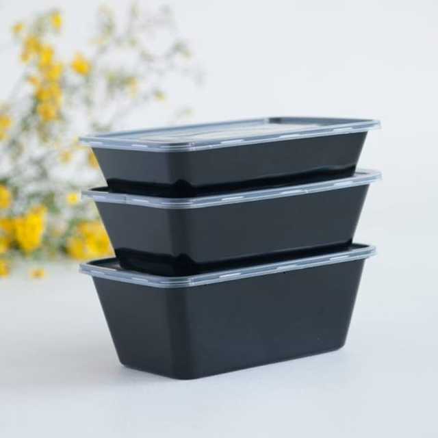 علبة تلاجة و ميكروويف 750 مل ابيض/اسود/شفاف بالغطاء  white/black/transparent Refrigerator and microwave box with lid