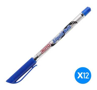 Roto liquid ball ballpoint pen, 0.7 mm, blue - pack of 12