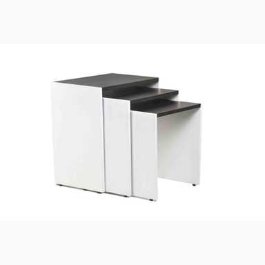 3 white&black side table