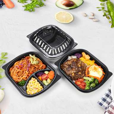 علبة وجبات 1/2/3/4 عين بغطاء شفاف Meal Box with transparent lids