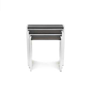 3 white&black side table